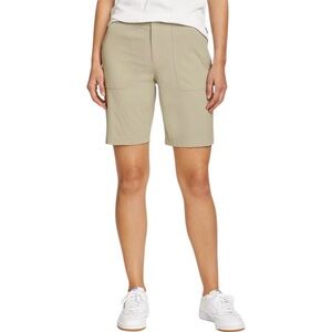 Eddie Bauer Horizon Bermuda Shorts Petite P2 Stone Khaki Stretch Hiking Outdoor